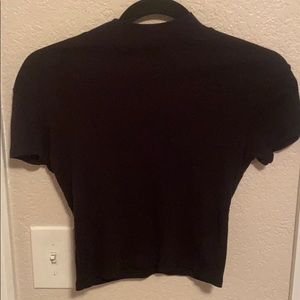 Mock neck short sleeved top